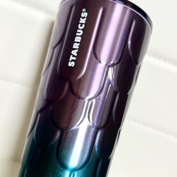 Starbucks 2023 Spring Purple/Teal Mermaid Scales Stainless Tumbler Cup Limited - Picture 6 of 10